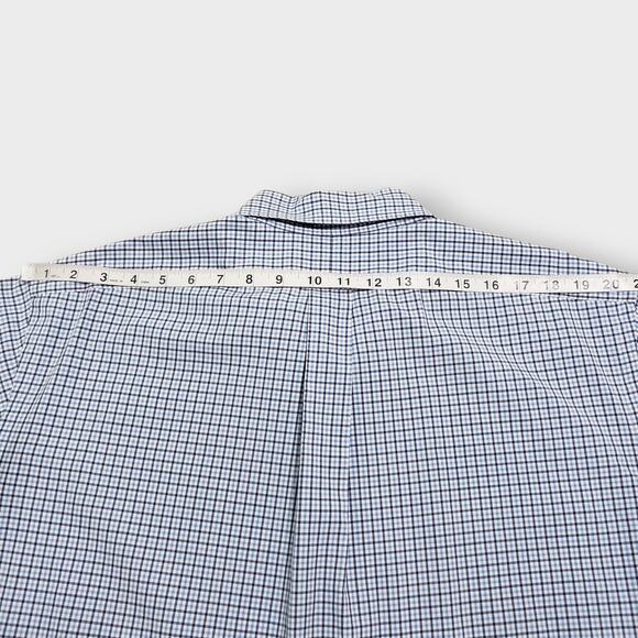 Ralph Lauren Mens Blue Check Plaid Button Down Shirt Classic Fit Short Sleeve L - Picture 10 of 13